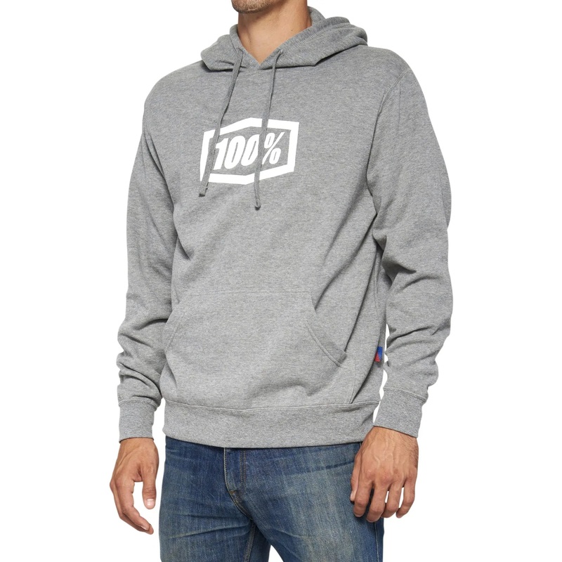 100% Icon Pullover Hoodie Heather Grey