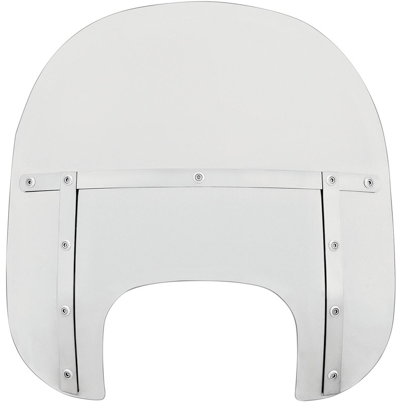 15" Windshield Memphis Fats, Clear & Polished Mount Kit - 18+ Softail