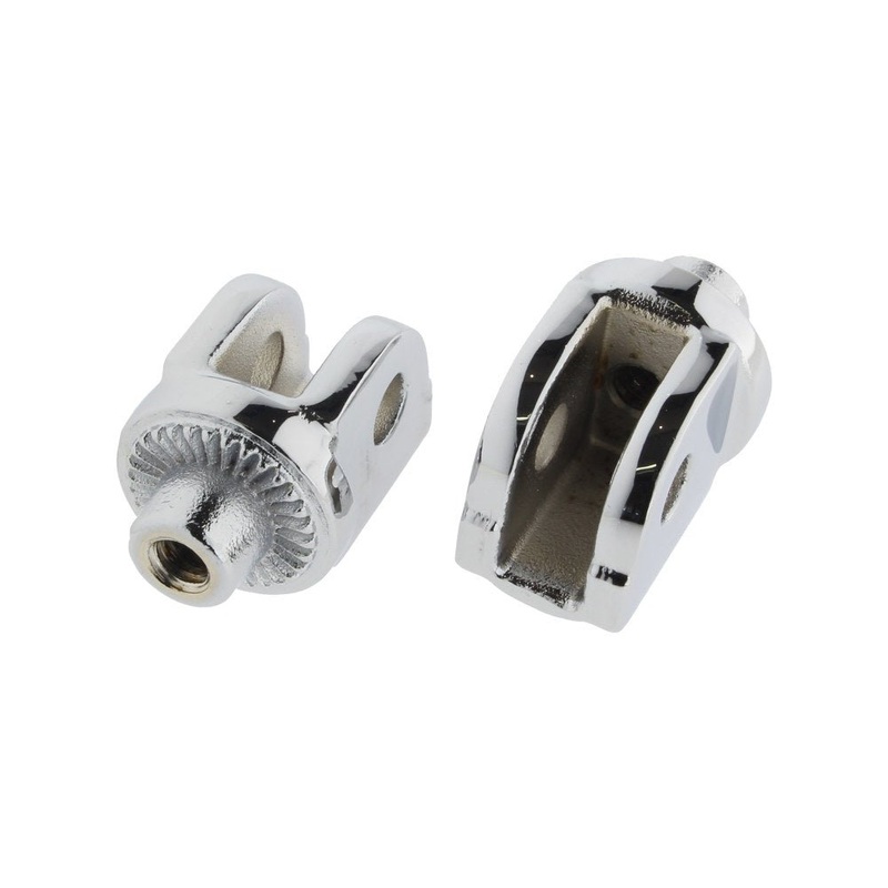 Front Splined Floorboard Mounts - Chrome. Fits Honda & Suzuki.