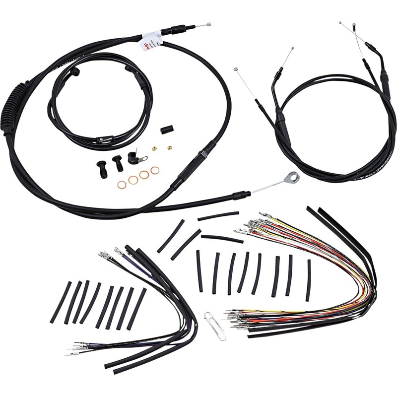 Cable Kit 16" Black Vinyl Stainless Steel Handlebar W/O Abs