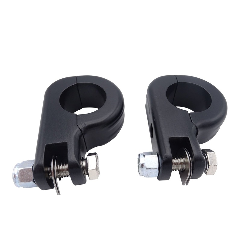 Harley Aluminum Matte Black Engine Guard Peg Mount for 1.25" Diameter Tubing