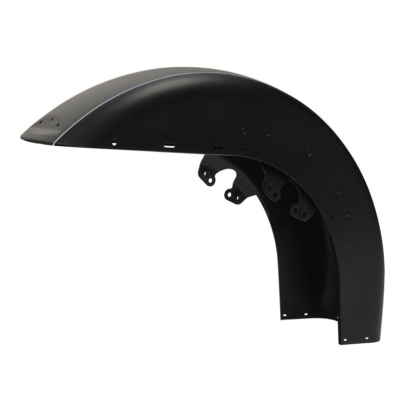 HR3 Charcoal Denim  / Black Denim Motorcycle 18" Front Mudguard Fender(can be installed with lighting) For Harley Touring Electra Glide Ultra Limited Tri Glide 14-23