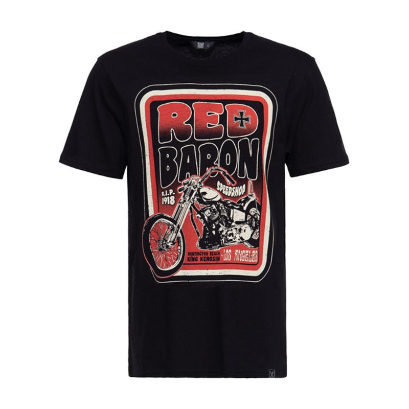 King Kerosin Red Baron Speedshop T-Shirt Black