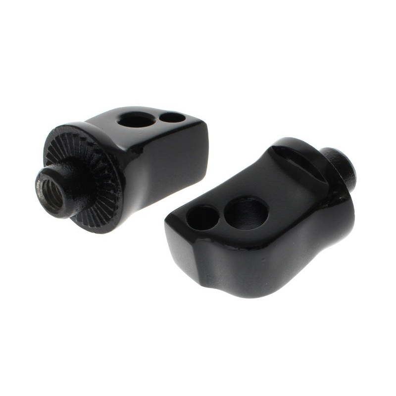 Rear Splined Footpeg Mounts - Black. Fits Softail 2018up, Pan America 2021up & Sportster S 2021up