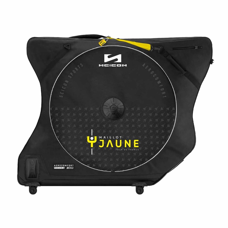 Scicon Sports Tour De France Aerocomfort 3.0 Road Bike Cycle Travel Bag Black / Yellow - 117 X 54 X  97 CM