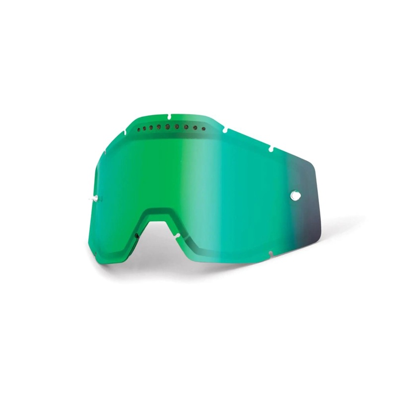 100% Accuri / Racecraft / Strata Vented Dual Pane Lens Green Mirror