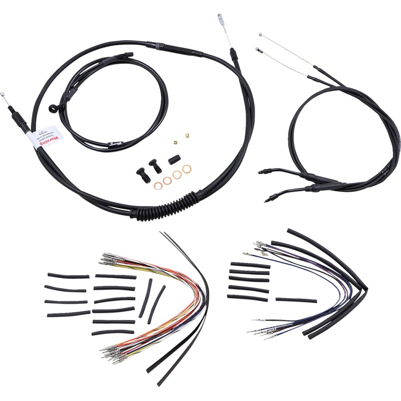 Cable Kit 14" Black Vinyl Stainless Steel Handlebar W/O Abs