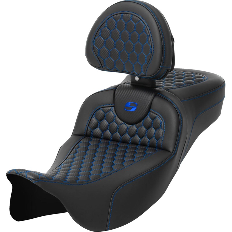 Roadsofa HC Extended Reach With Driver's Backrest Seat, Blue Stitch - 08-24 Touring