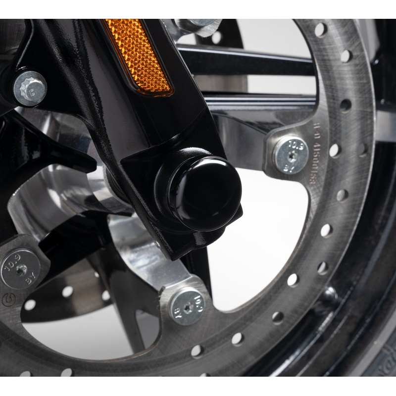 Harley Davidson 43000314 Gloss Black Front Axle Nut Covers KIT,AXLE,NUT,CVR,FR,BLACK