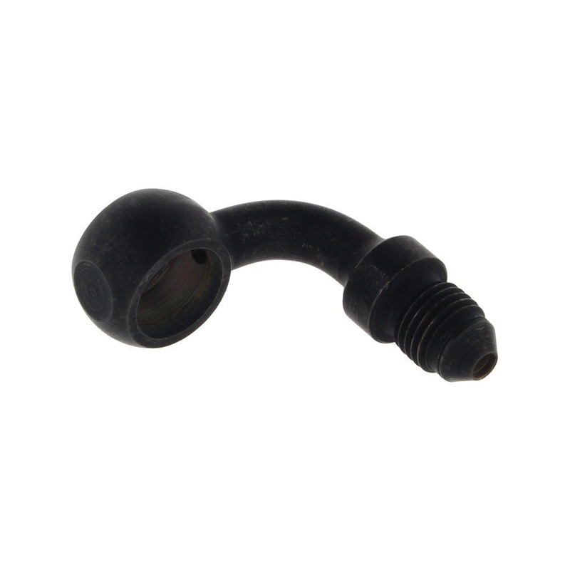 Black 7/16in. ID, 90 Degree Banjo - Male #3 End.