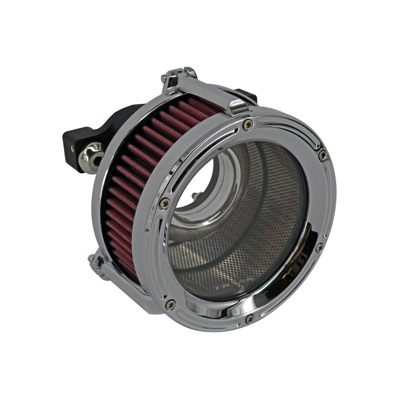Assault Clear Air Cleaner- Chrome. Fits Twin Cam '99-17.