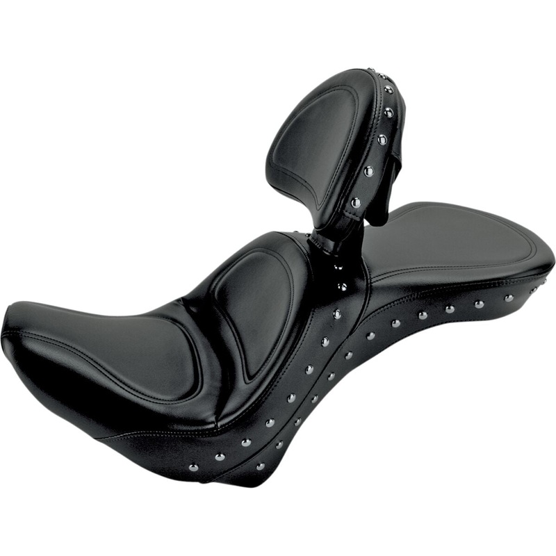 Explorer Special Studs Seat With Driver Backrest - 06-17 Softail (FLSTC HERITAGE)