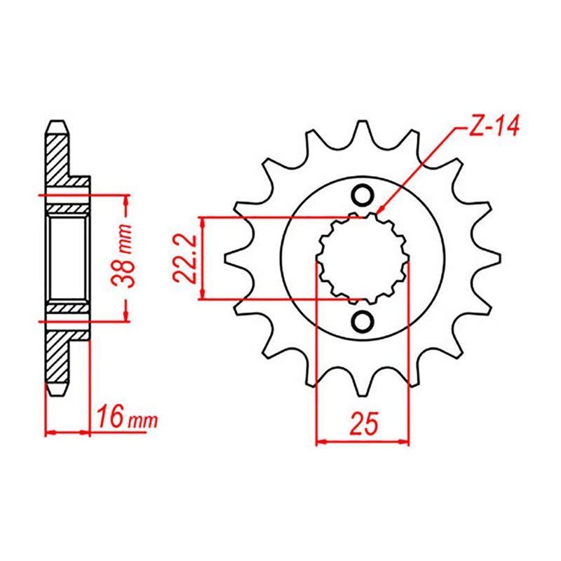 MTX 740 Steel Front Sprocket #525 (10-740)