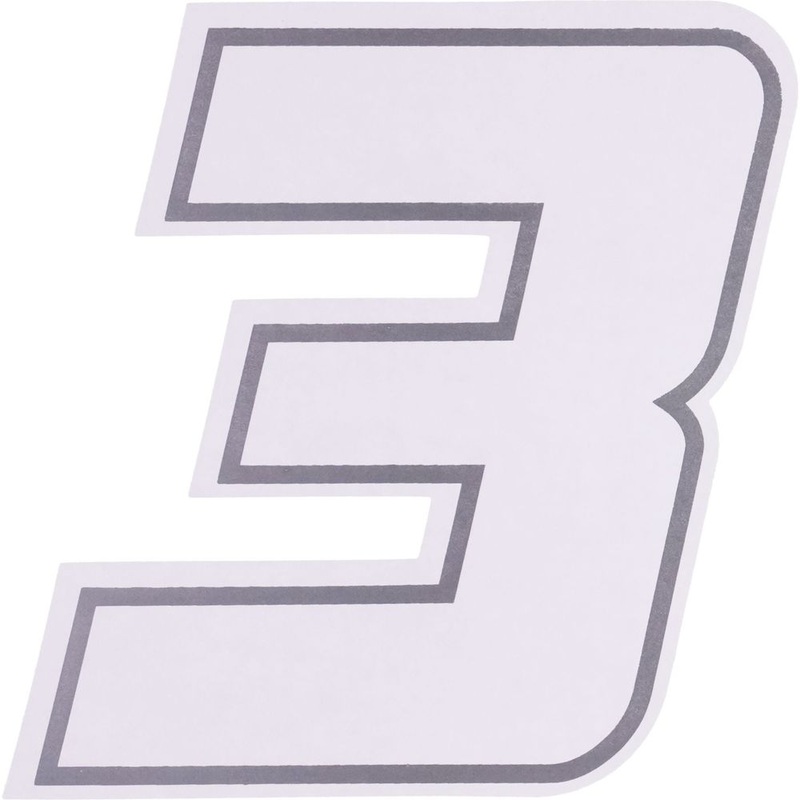 Bike It Deluxe Race Numbers #3 Decal White