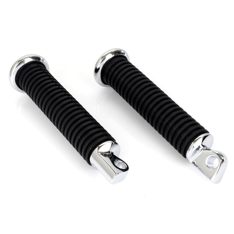 Extended Footpegs -Black Rubber, Male Mount.
