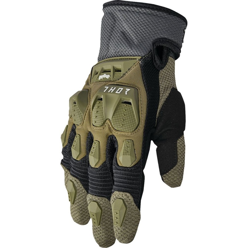 Thor Terrain Textile Gloves Charcoal / Army Green