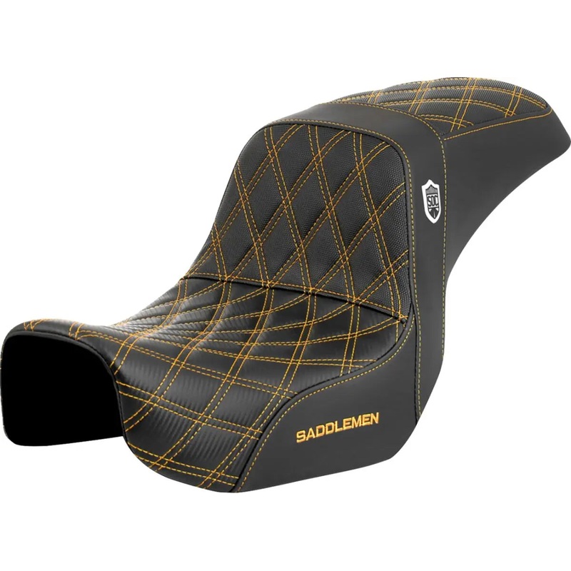 Saddlemen Pro Series SDC Performance Grip Gold Stitching / Lattice Stitched Seat Black / Gold