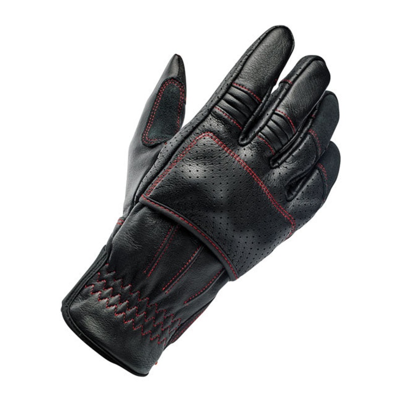 Biltwell Borrego Gloves Black / Redline CE Approved