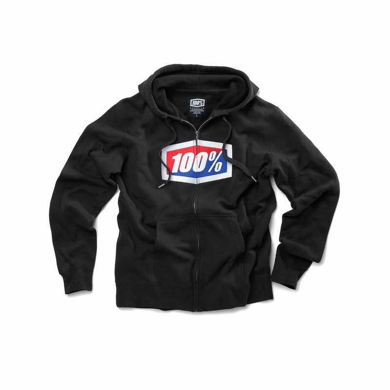 100% Official Zip Hoodie Black
