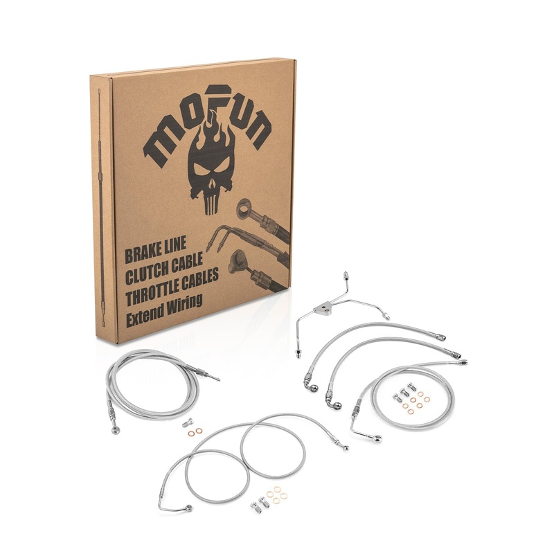 2009-2012 Harley Touring CVO/Ultra w/ABS Models Extended Length Clutch Line, Upper and Lower Hydraulic Front ABS Brake Line Kit (for 12"-14" Handlebar ABS)