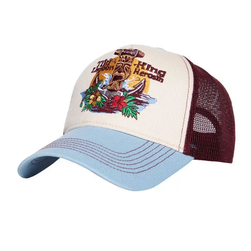 King Kerosin Tiki Lagoon Cap Off-White / Blue