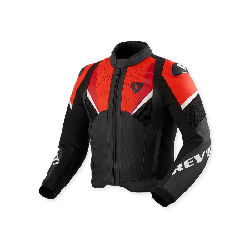 Revit Automate Leather Jacket Black / Neon Red