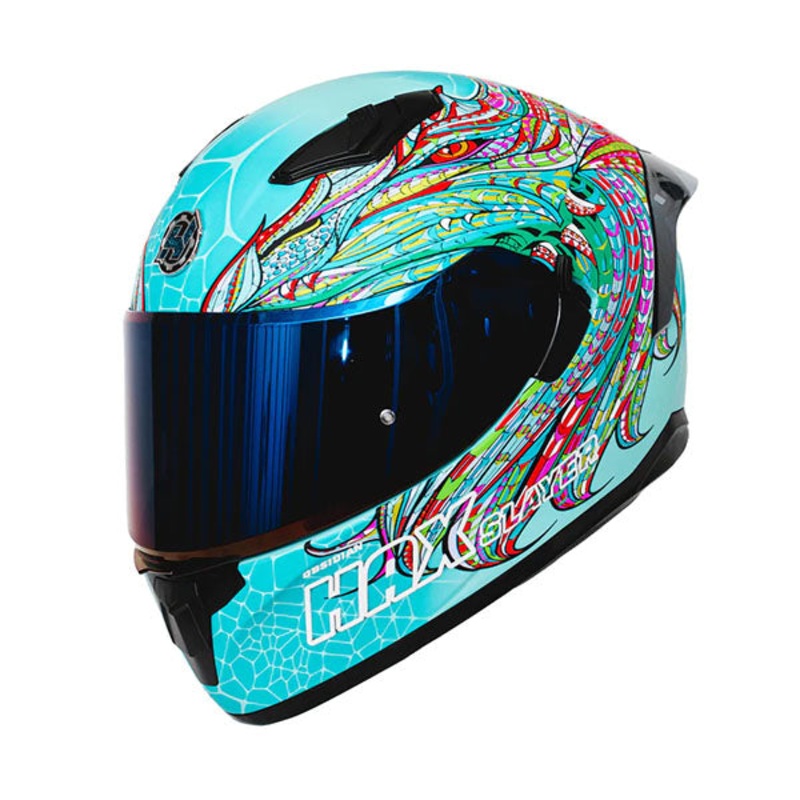 Hax Gear - Obsidian Alebrije Dragon Slayer Turquoise Helmet