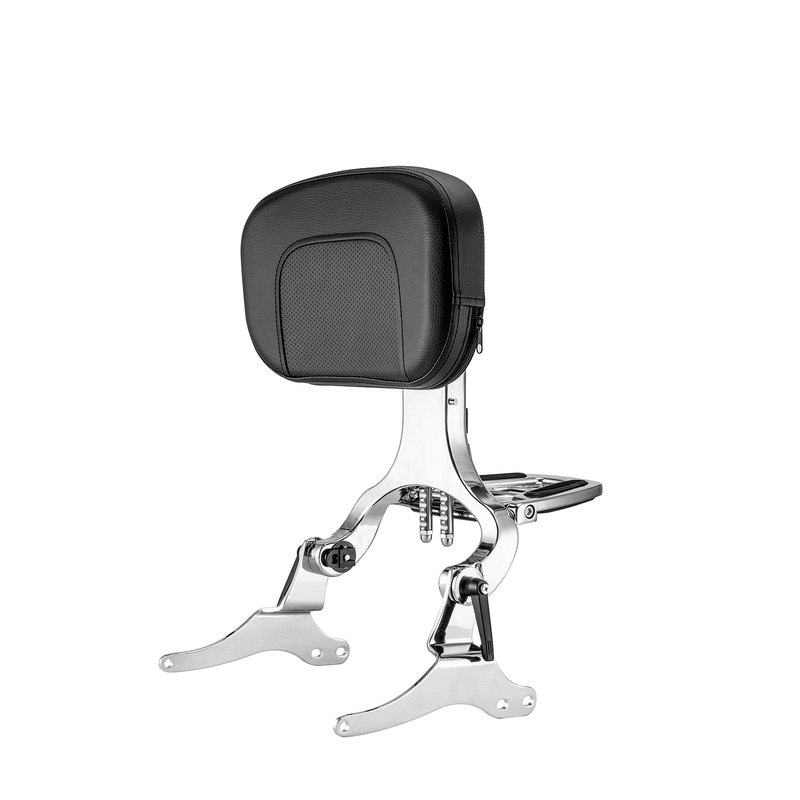 1997-2008 Harley Touring Steel & Aluminum Chrome Multi-Purpose Foldable Adjustable Backrest