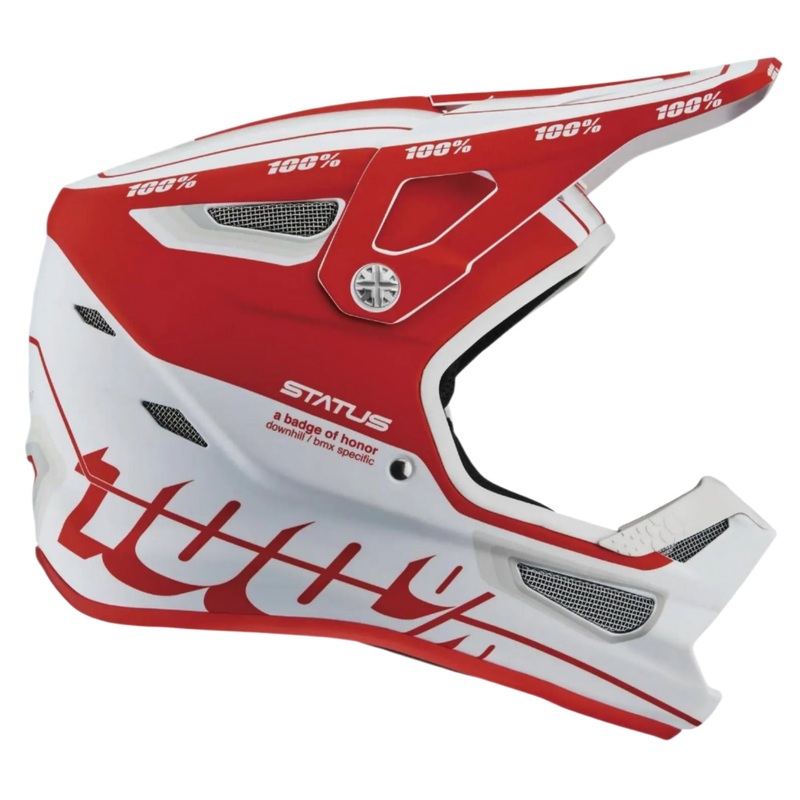 100% Status Youth Cycle Helmet Topenga Red / White
