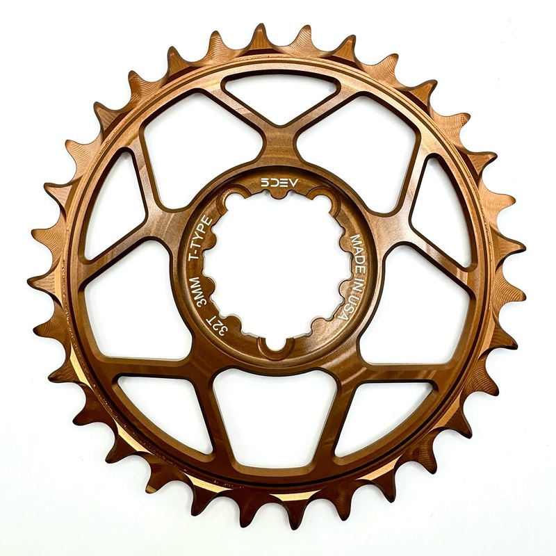 5DEV Chainring - T-Type SRAM 3-Bolt Chainring - 3mm Offset - 30T - Kash