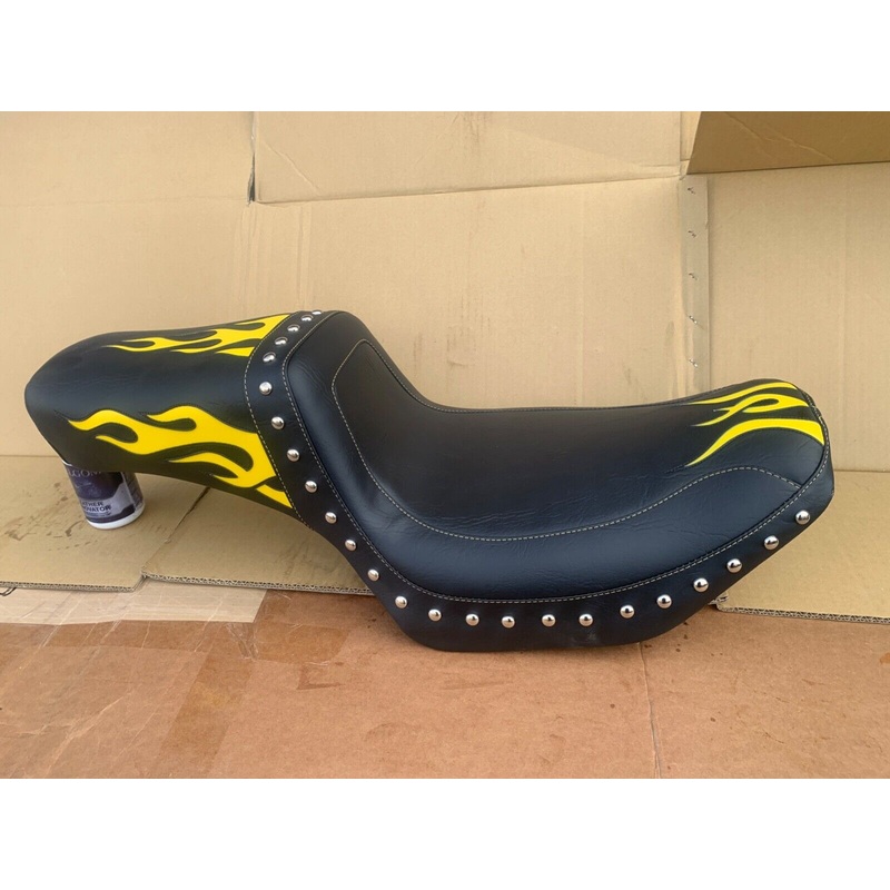 Mustang seat Harley-Davidson FXR yellow flames Squareback Rare Comfort step up