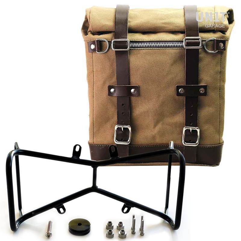 Unit Garage R9T Series Single Scram Canvas Pannier & Double Symmetrical Luggage Rack
