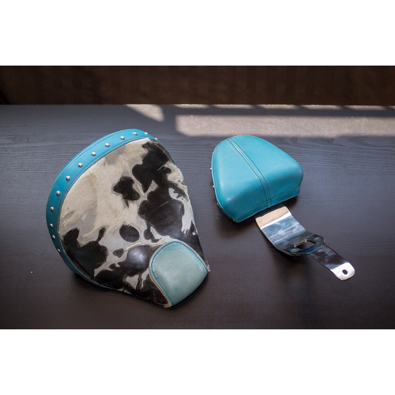 Used Reupholstered Scout Seat and Rider's Backrest. Indian Motorcycle Genuine Parts