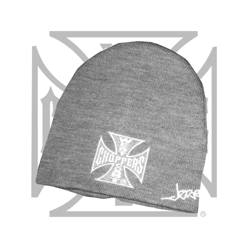 West Coast Choppers Iron Cross Beanie Basic Grey