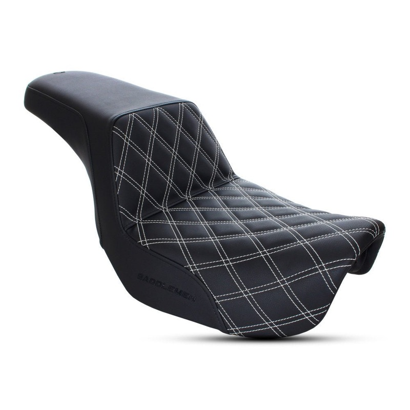 Step Up LS Dual Seat (White). Dyna 2006-17.