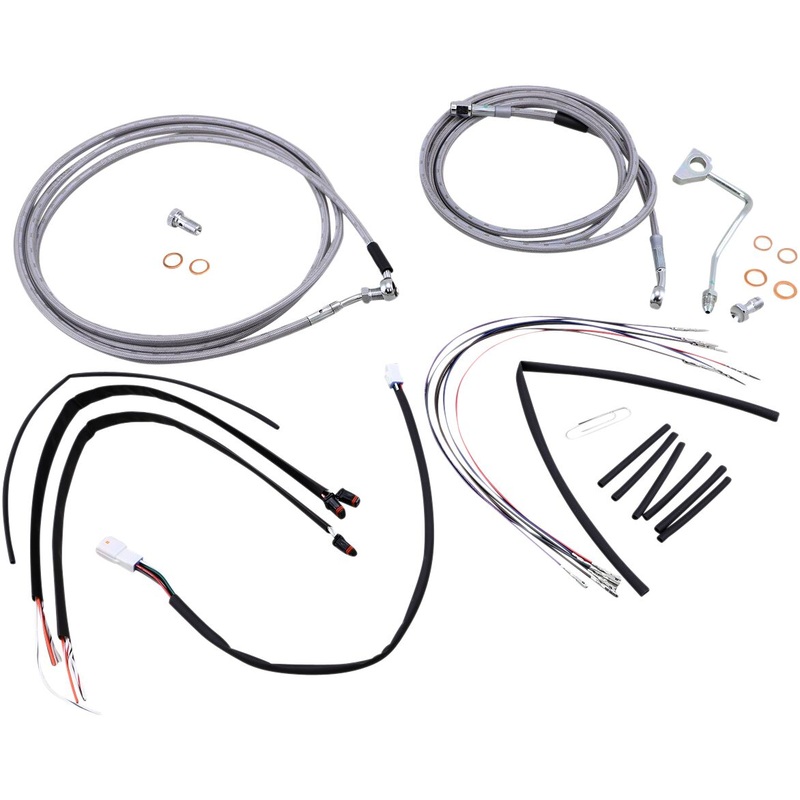 Cable Kit 16" Braided Stainless Steel Handlebar W/Abs
