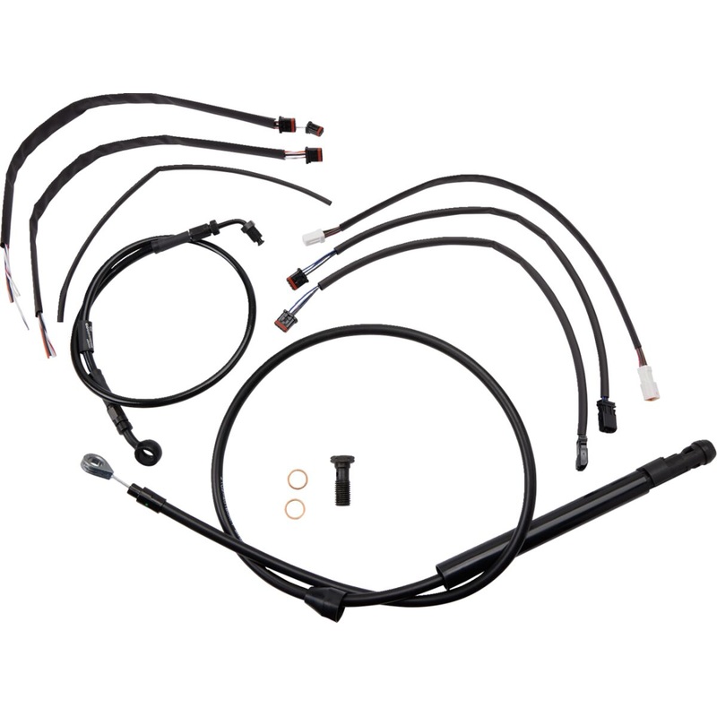 Black Vinyl Jail Bar Cable Kit For 14" Handlebars