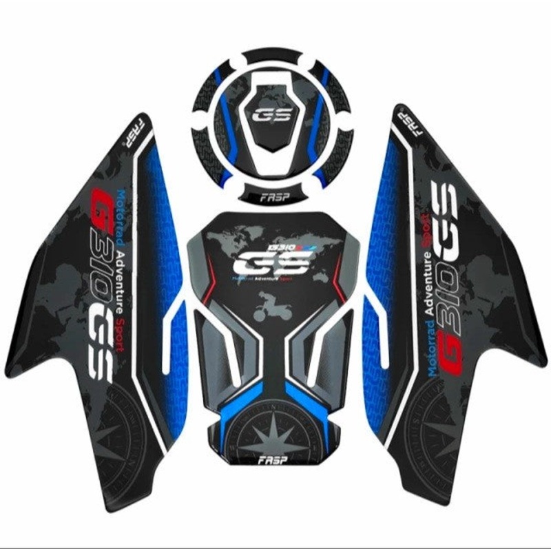 BMW G310R/ G310GS Tank Pad Combo with Thigh Pad - Blue