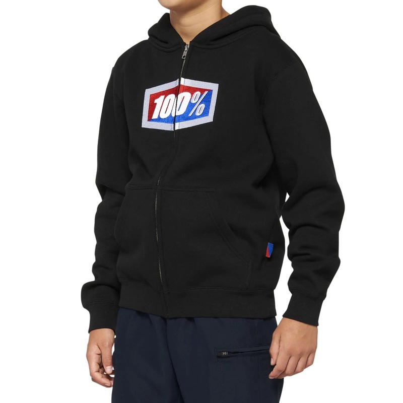 100% Official Youth Zip Hoodie Black