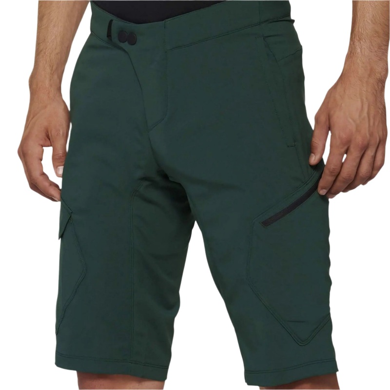 100% Ridecamp Cycle Shorts Forest Green