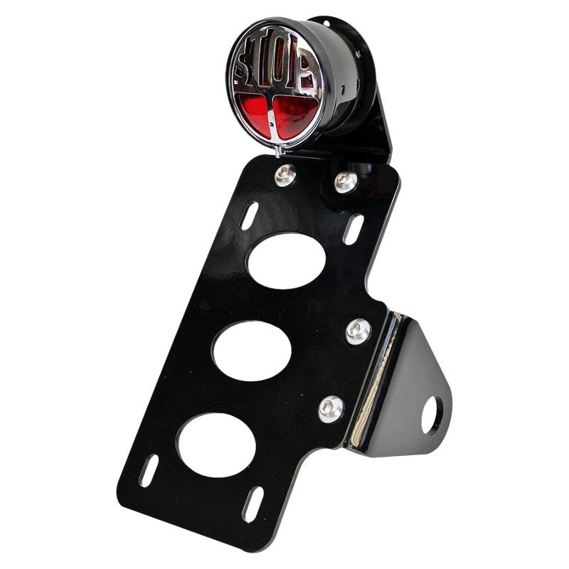 TC Bros. "Stop" Bobber Side Mount Tail Light/License Plate Bracket