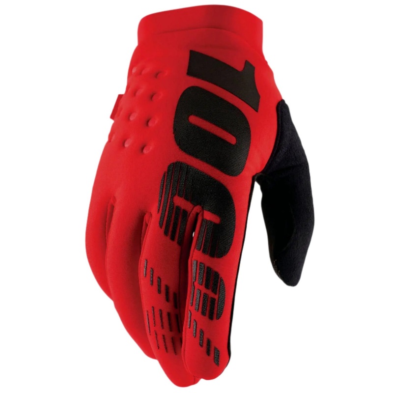 100% Brisker Cold Weather Cycle Gloves Red