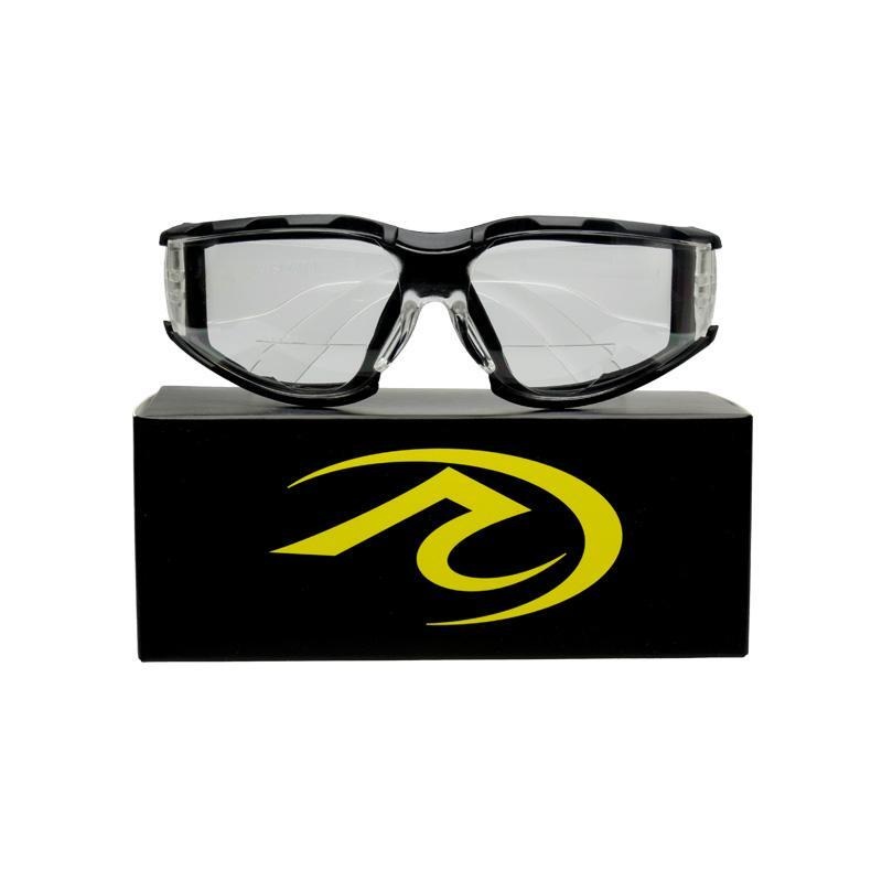 Bi-Focal Safety Motorcycle Glasses - Clear Lens +1.5 RCD