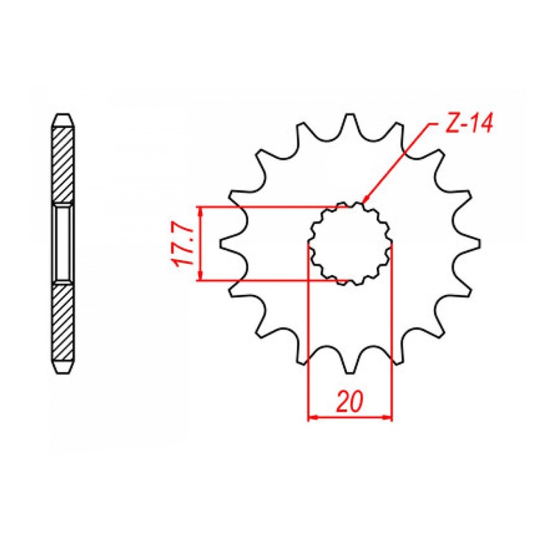 MTX 558 (2) Steel Front Sprocket #428 (10-558)