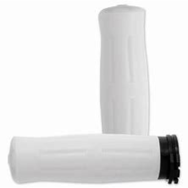 Avon Old School Grips - WHITE for HD with Dual Cables