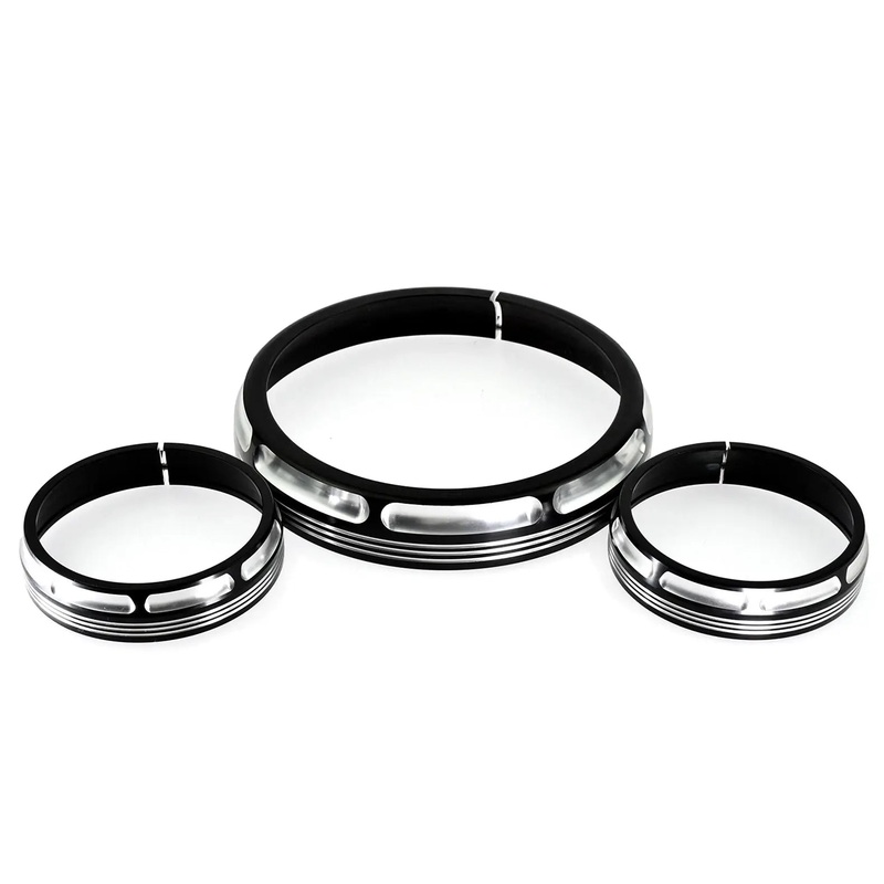 CNC Brust 7" Headlight Trim Ring 4.5" Auxiliary Passing Lamp Bezel for Harley Touring | Mactions
