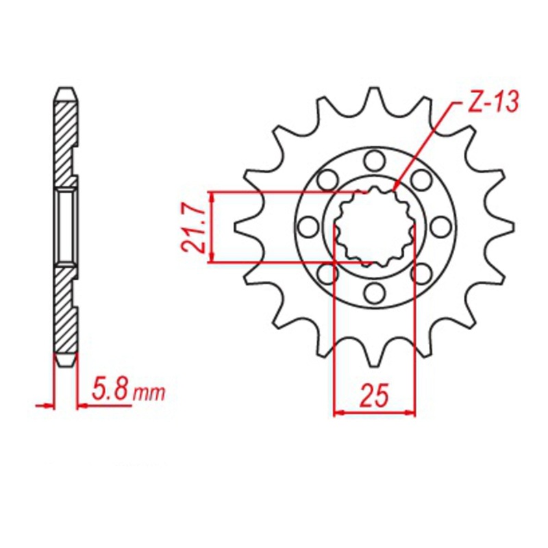 MTX 1565 Hornet Lightweight Steel Front Sprocket #520 (10B-017)