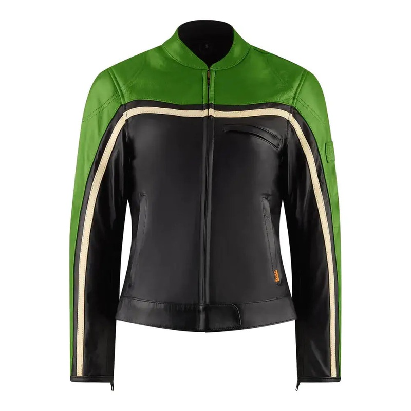 MotoGirl Hayley Ladies Leather Jacket Green