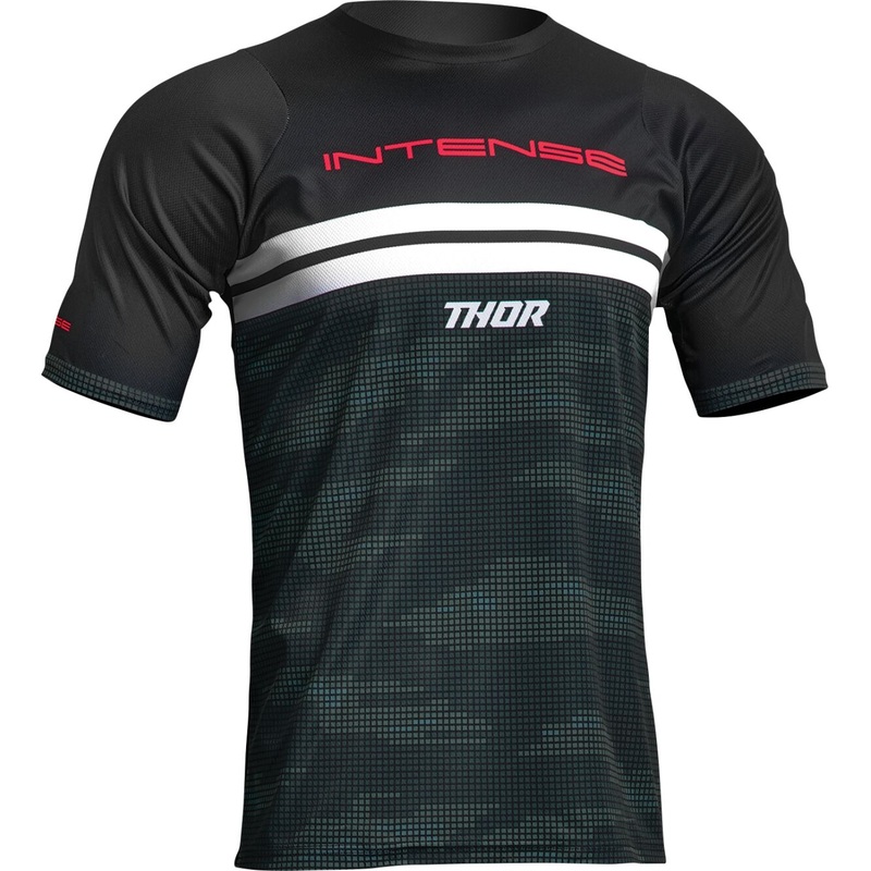 Thor Intense Assist Decoy Short Sleeves Jersey Black / Camo Green