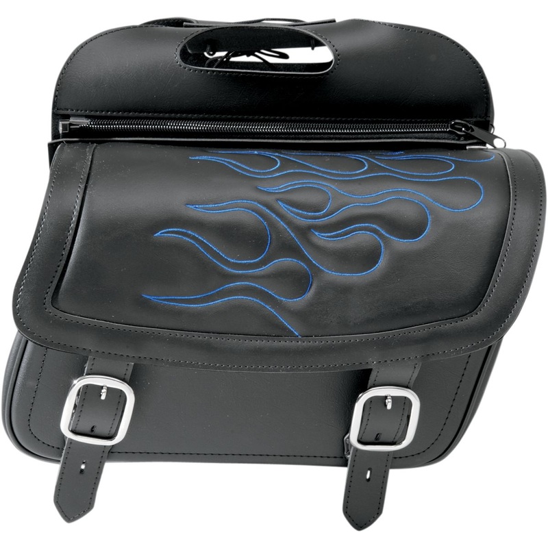 Saddlemen Highwayman Tattoo Saddlebags Black / Blue - Large